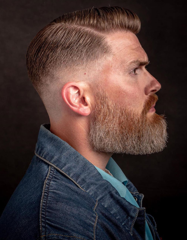 Low Skin Fade with Side Part Haircut