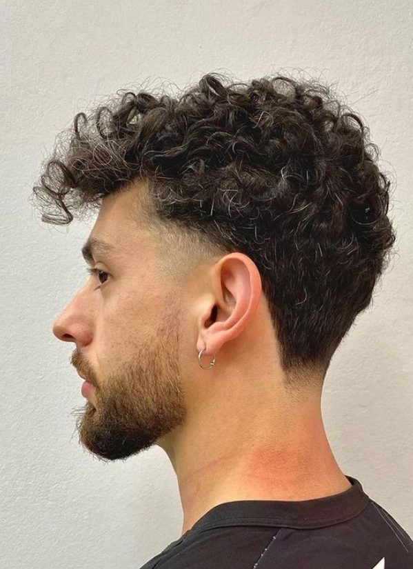 Messy Curls with Low Fade